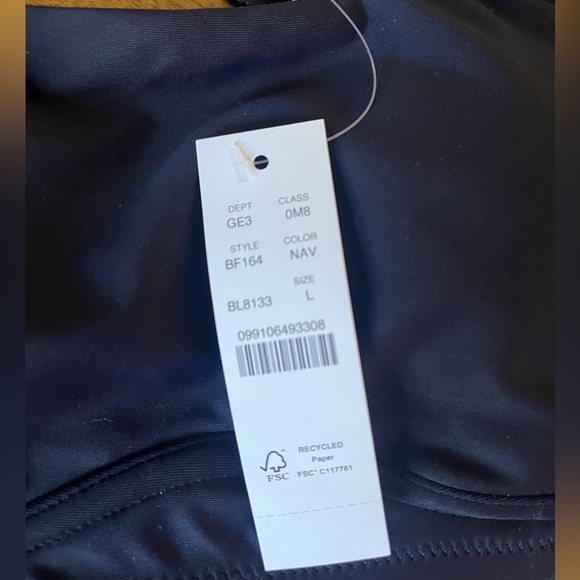 J Crew bandeau bikini top — navy size large — new with tags - Picture 2 of 2